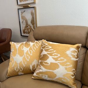 Callisto Home One Luxury Accent Rectangular Velvet Gold Pillow